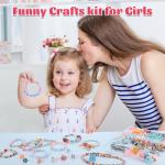 AIPRIDY 3200 Pcs Unicorn Jewelry Activity Kit,Clay Beads Bracelet Making Kit,Flat College Style Beading for Friendship Jewelry Making,Crystal Time Gem Ring Gifts,DIY Crafts for Teen Girls (Pink)