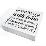Rustic Homemade with Love Wood Box Sign Decor Kitchen Wooden Box Signs with Sayings Desk Decoration Home Office Desk Shelf Decor Sign (5 x 5 Inches)