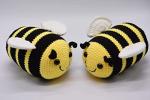 BABOLI Emotional Support Bee Stuffed Animal Handmade Crochet Fuzzy Bumblebee with Smile Face and White Wings Knit Soft Yarn Plush Bee Toy Pretty Sweet Gifts for Kids or Stuff Collection 6 Inch