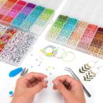 TEXGIZRLY 3mm Seed Beads for Jewelry Making, 48 Colors Bracelet Making Kit for Adults, Friendship Bracelet Kit with Letter Beads, Beads for Bracelets, Ideal Bead DIY Gift