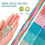 TEXGIZRLY 3mm Seed Beads for Jewelry Making, 48 Colors Bracelet Making Kit for Adults, Friendship Bracelet Kit with Letter Beads, Beads for Bracelets, Ideal Bead DIY Gift