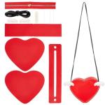 WADORN DIY Leather Crossbody Bag Making Kit, PU Leather Heart Shaped Purse Sewing Pattern Materials Craft Handbag Handmade Stitching Accessories for Women Unique Gift,6.7x7.7 inch, Red