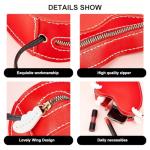 WADORN DIY Leather Crossbody Bag Making Kit, PU Leather Heart Shaped Purse Sewing Pattern Materials Craft Handbag Handmade Stitching Accessories for Women Unique Gift,6.7x7.7 inch, Red