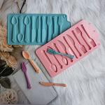 Silicone Molds Tableware, Knife Fork Spoon Silicone Tray Easy Release Novelty Tray For Chilled Fondant Candy Biscuit Chocolate Molds for Cake Decorations Homemade Kitchen Kid Home DIY (Blue)