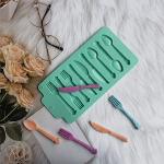 Silicone Molds Tableware, Knife Fork Spoon Silicone Tray Easy Release Novelty Tray For Chilled Fondant Candy Biscuit Chocolate Molds for Cake Decorations Homemade Kitchen Kid Home DIY (Blue)