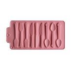Silicone Molds Tableware, Knife Fork Spoon Silicone Tray Easy Release Novelty Tray For Chilled Fondant Candy Biscuit Chocolate Molds for Cake Decorations Homemade Kitchen Kid Home DIY (Blue)