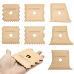 DIYOOHOMY 7 Pcs Pottery Ribs Foot Shaper Trimming Tools Clay Texture Ribs Mud Throwing Clay Ceramic Pottery Smoothing Shapes Sculpting Carving Wooden DIY Supplies
