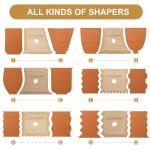 DIYOOHOMY 7 Pcs Pottery Ribs Foot Shaper Trimming Tools Clay Texture Ribs Mud Throwing Clay Ceramic Pottery Smoothing Shapes Sculpting Carving Wooden DIY Supplies