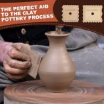 DIYOOHOMY 7 Pcs Pottery Ribs Foot Shaper Trimming Tools Clay Texture Ribs Mud Throwing Clay Ceramic Pottery Smoothing Shapes Sculpting Carving Wooden DIY Supplies