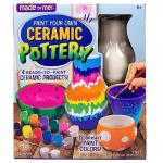 Made By Me Paint Your Own Ceramic Pottery, Fun Ceramic Painting Kit for Kids, Paint Your Own Ceramic Pottery Dish, Flower Pot, Vase & Bowl, Great Staycation Activity for Kids Ages 6, 7, 8, 9, Multi