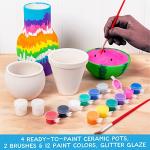 Made By Me Paint Your Own Ceramic Pottery, Fun Ceramic Painting Kit for Kids, Paint Your Own Ceramic Pottery Dish, Flower Pot, Vase & Bowl, Great Staycation Activity for Kids Ages 6, 7, 8, 9, Multi