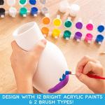 Made By Me Paint Your Own Ceramic Pottery, Fun Ceramic Painting Kit for Kids, Paint Your Own Ceramic Pottery Dish, Flower Pot, Vase & Bowl, Great Staycation Activity for Kids Ages 6, 7, 8, 9, Multi