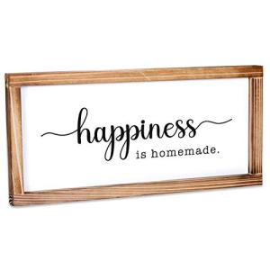MAINEVENT Happiness is Homemade Sign for Kitchen 8x17 Inch, Inspirational Farmhouse Kitchen Decor, Rustic Kitchen Signs Wall Decor, Homemade Sign for Kitchen, Farmhouse Kitchen Wall Decor Wood Framed