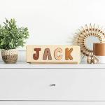 Personalized Wooden Name Puzzle for Kids, Handmade in USA by Bloom Owl, Custom Baby Gifts for Boys and Girls Easter or First Birthday, Montessori Toys for Toddlers 1-3, Baby Puzzle