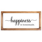 MAINEVENT Happiness is Homemade Sign for Kitchen 8x17 Inch, Inspirational Farmhouse Kitchen Decor, Rustic Kitchen Signs Wall Decor, Homemade Sign for Kitchen, Farmhouse Kitchen Wall Decor Wood Framed