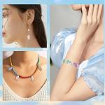 SUNNYCLUE 1 Box 100Pcs Fish Beads Bulk Transparent Glass Fish Bead Colorful Pink Green Blue Fish Beads Marine Life Summer Sea Ocean Animal Beads Mermaid Bead Charms for Jewelry Making DIY Beading Kit