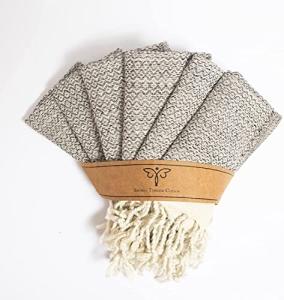 Smyrna Turkish Cotton Wash Cloths Pack of 6 | 100% Natural Cotton, 12"x17" | Versatile Bath Towels for Bathroom, Hotel, SPA | Ultra Soft, Absorbent, Prewashed and Quick Dry Turkish Washcloths (Beige)