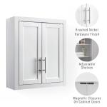 Crosley Furniture Savannah Bathroom Wall Cabinet, White