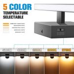 VOLISUN Modern Bathroom Vanity Light 15.7 inch, 12W Dimmable 5CCT Led Bathroom Light Fixture Over Mirror, Black Bar Vanity Light for Bathroom Mirror Cabinets Bedroom-ETL Certificated