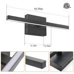VOLISUN Modern Bathroom Vanity Light 15.7 inch, 12W Dimmable 5CCT Led Bathroom Light Fixture Over Mirror, Black Bar Vanity Light for Bathroom Mirror Cabinets Bedroom-ETL Certificated