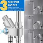 Ryamen Dual Shower Head Combo, 8'' High Pressure Rain/Rainfall Shower Head,5 Settings Adjustable Handheld Showers,with 15" Height Adjustable Slide Bar,Holder/Hose, Angle Adjustable, Chrome