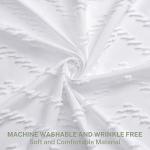 Boho Shower Curtain White Tassel Woven Fabric Shower Curtain Modern Farmhouse Textured Tufted Chevron Striped Minimalist Bathroom Hotel 72 x 72 White