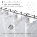 Boho Shower Curtain White Tassel Woven Fabric Shower Curtain Modern Farmhouse Textured Tufted Chevron Striped Minimalist Bathroom Hotel 72 x 72 White