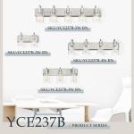 Emliviar 5-Light Bathroom Vanity Light Fixture, 37" Bath Wall Light Fixtures in Brushed Nickel Finish with Clear Glass, YCE237B-5W BN