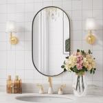Protylctaster Oval Mirrors,Oval Bathroom Mirrors,20x28 Black Oval Mirror,espejos decorativos de pared,Bathroom Mirrors for Over Sink(Black)