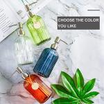 MOCLIF 16 OZ Soap Dispenser，Tempered Glass Clear Vertical Stripe with 304 Rust Proof Stainless Steel Pump Refillable Liquid Hand Soap Dispenser，for Bathroom, Kitchen, Dish Soap，Lotion (Blue Grey)
