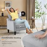 Mid Century Grey Fabric Accent Chair