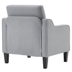 Mid Century Grey Fabric Accent Chair