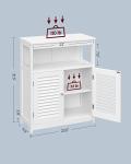VASAGLE Bathroom Floor Cabinet, Bathroom Storage Cabinet, Freestanding, with Double Shutter Doors and Adjustable Shelf, for Bathroom, Living room, Entryway, Kitchen, White UBBC40WT