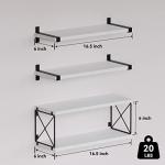 WOPITUES Floating Shelves Wall Mounted, Wood Bathroom Shelves with Extra Storage Shelf, Rustic Wall Shelves for Bathroom, Bedroom, Kitchen, Living Room, Plants - White