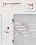 VASAGLE Bathroom Floor Storage Cabinet, Bathroom Storage Unit, Freestanding Cabinet with 4 Doors, Adjustable Shelves, 11.8 x 23.6 x 43.3 Inches, White UBBC552P31