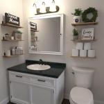 WOPITUES Wood Floating Shelves Set of 6, Shelves for Wall Decor, Farmhouse Shelf for Bedroom, Bathroom Storage Shelves, Book Shelves for Living Room - Rustic Brown