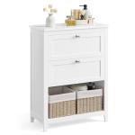 VASAGLE Bathroom Cabinet, Storage Cabinet and Bathroom Organizers, 2 Drawers with 1 Adjustable Divider, 2 Baskets, Sideboard, 11.8 x 23.6 x 31.5 Inches, Cloud White UBBC545W02