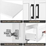 Yaheetech 24.5" Bathroom Vanity with Ceramic Sink, Bathroom Vanity Sink Cabinet with 2 Doors and 1 Drawer, Bathroom Vanities Floor Standing with Sink Combo Set, White