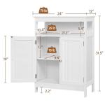 Yaheetech Bathroom Floor Storage Cabinet, Wooden Free Standing Storage Organizer with 2 Doors & Adjustable Shelf for Living Room, Hallway, White