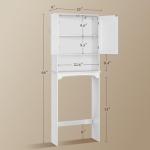 Yaheetech Over The Toilet Cabinet, Double Door Bathroom Storage Organizer, Toilet Rack with Inner Adjustable Shelf and Open Storage Shelf, White