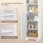 Yaheetech Bathroom Storage Cabinet, Tall Slim Cabinet with 3 Shelves & Door, Floor Freestanding Linen Cabinet for Bathroom, Living Room, 16 x 12 x 60.5 Inches, White