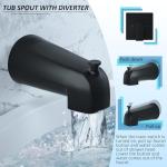 Modern Shower Faucet Set,8-Inch High Pressure Rainfall Shower Head,Complete Rain Shower System with Bathtub Spout and Rough-in Valve Trim kit(Matte Black)