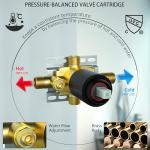 Modern Shower Faucet Set,8-Inch High Pressure Rainfall Shower Head,Complete Rain Shower System with Bathtub Spout and Rough-in Valve Trim kit(Matte Black)