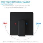 Modern Shower Faucet Set,8-Inch High Pressure Rainfall Shower Head,Complete Rain Shower System with Bathtub Spout and Rough-in Valve Trim kit(Matte Black)