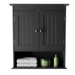 Modern Bathroom Wall Cabinet with Open Compartment & Adjustable Shelf - Wall Mounted Utility Medicine Cabinet for Kitchen, Living Room Laundry Room - Wooden Storage Over Sink Toilet