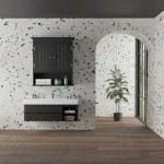 Modern Bathroom Wall Cabinet with Open Compartment & Adjustable Shelf - Wall Mounted Utility Medicine Cabinet for Kitchen, Living Room Laundry Room - Wooden Storage Over Sink Toilet