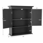 Modern Bathroom Wall Cabinet with Open Compartment & Adjustable Shelf - Wall Mounted Utility Medicine Cabinet for Kitchen, Living Room Laundry Room - Wooden Storage Over Sink Toilet