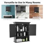 Modern Bathroom Wall Cabinet with Open Compartment & Adjustable Shelf - Wall Mounted Utility Medicine Cabinet for Kitchen, Living Room Laundry Room - Wooden Storage Over Sink Toilet