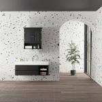 Modern Bathroom Wall Cabinet with Open Compartment & Adjustable Shelf - Wall Mounted Utility Medicine Cabinet for Kitchen, Living Room Laundry Room - Wooden Storage Over Sink Toilet