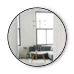 Modern Rubber Frame Wall Mirror - Black